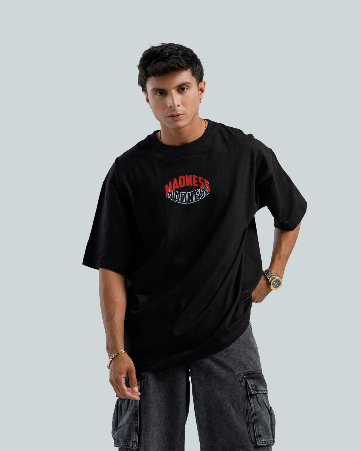 MADNESS Oversized Graphic Tee – Black