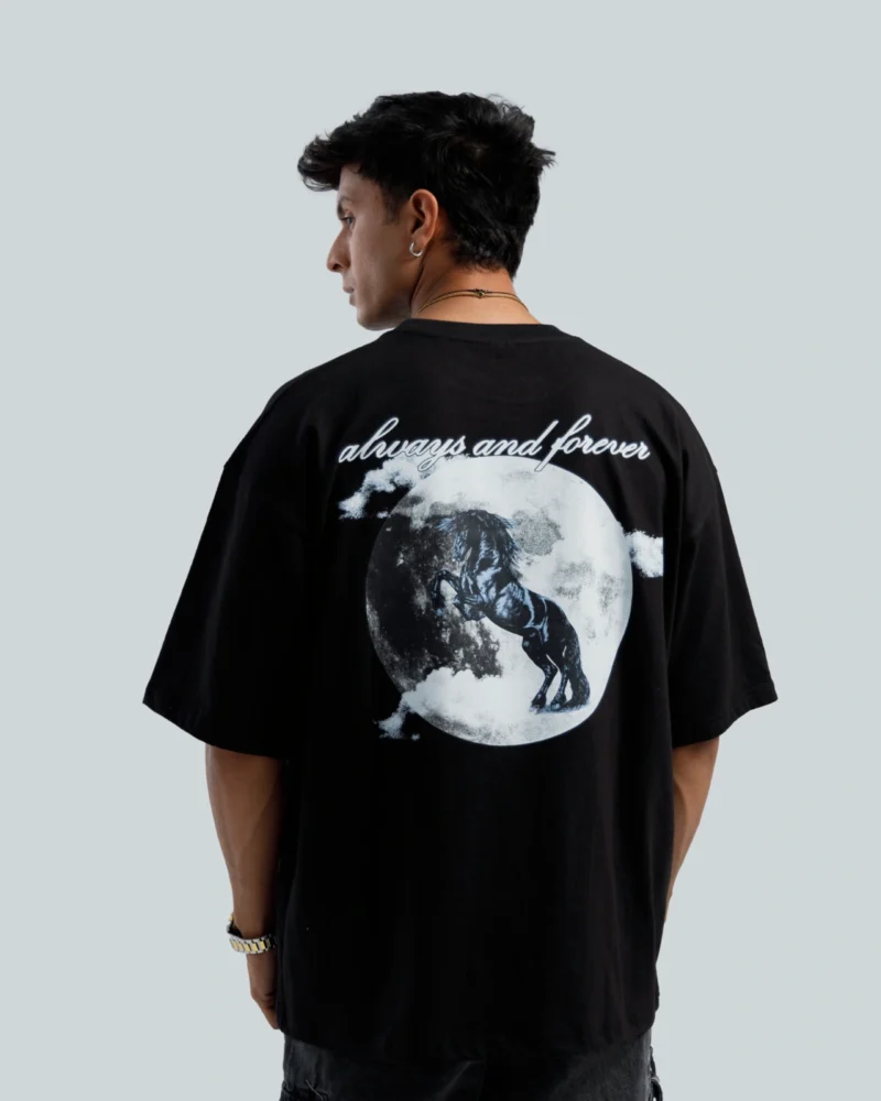 Always & Forever Oversized Graphic Tee – Black