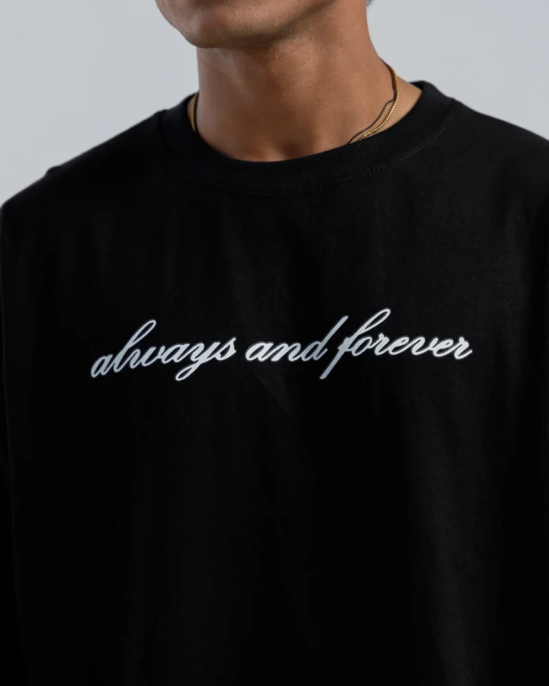Always & Forever Oversized Graphic Tee – Black - Image 3