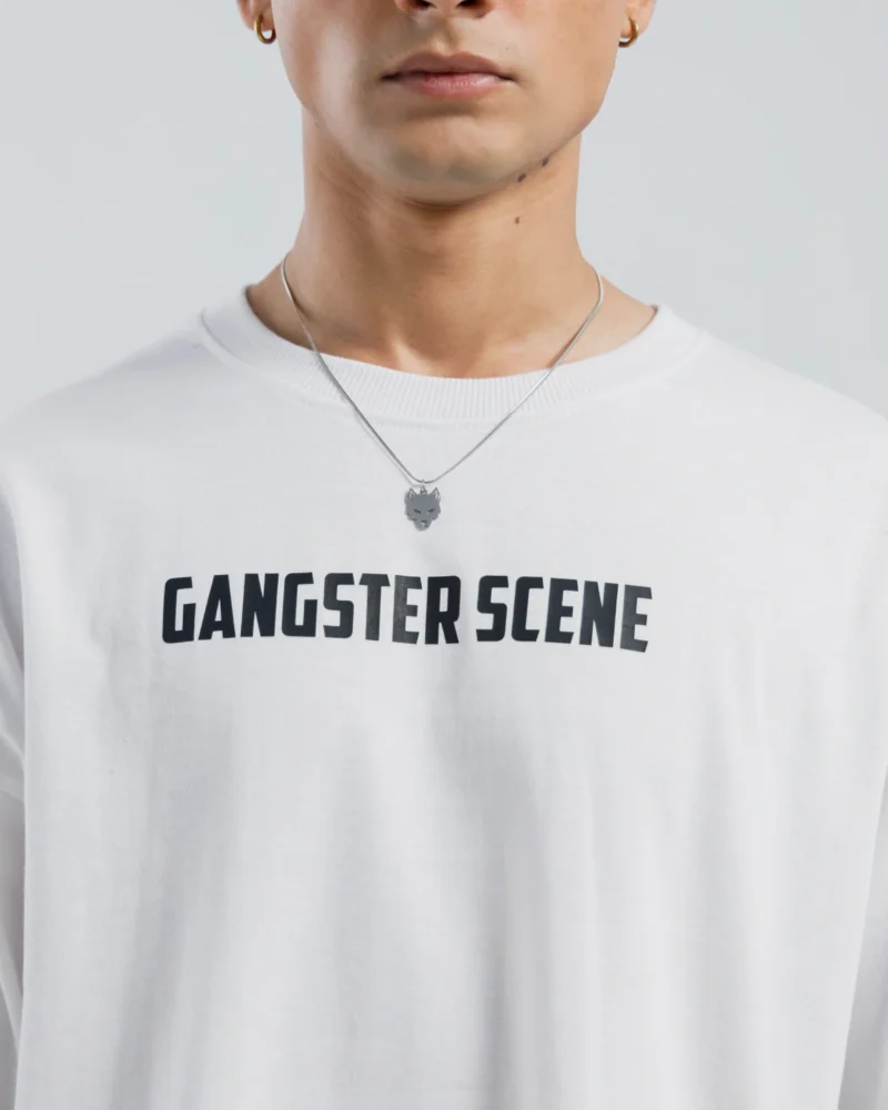 Gangster Scene Oversized Tee – White - Image 3