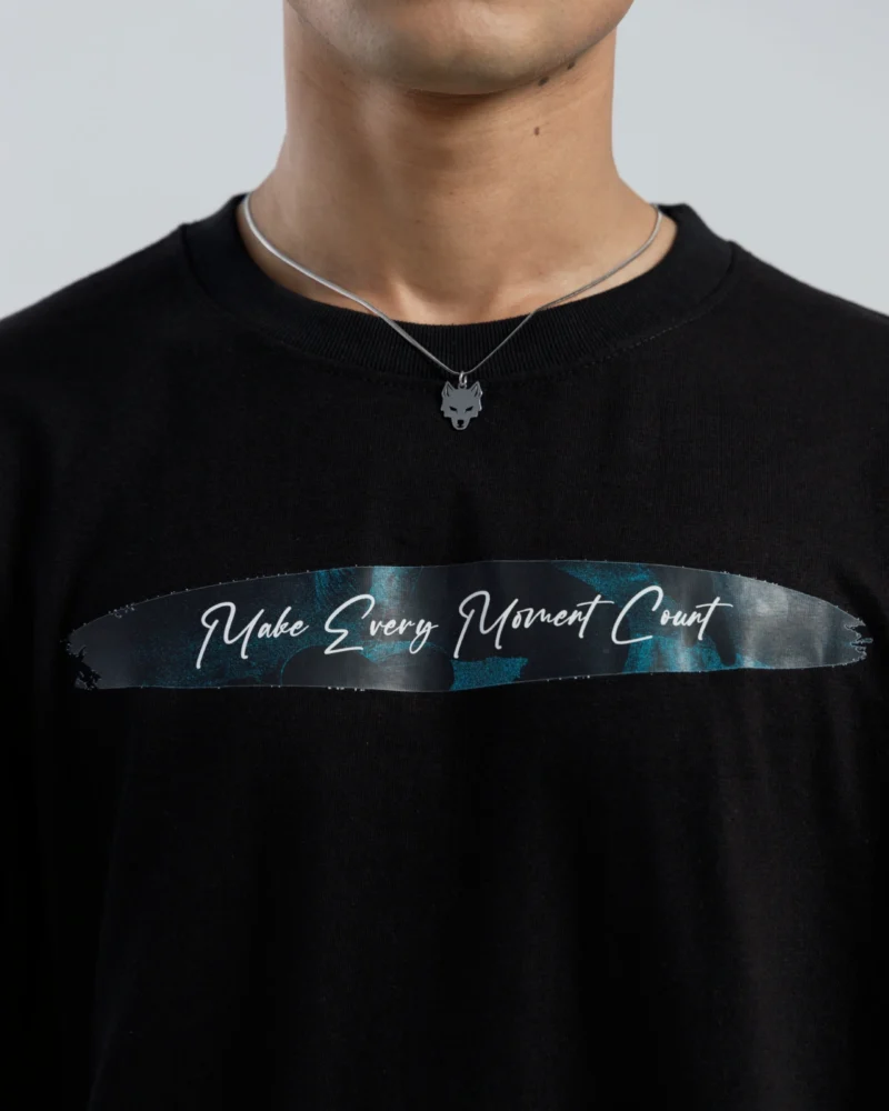 MOMENT Oversized Graphic Tee – Black - Image 3