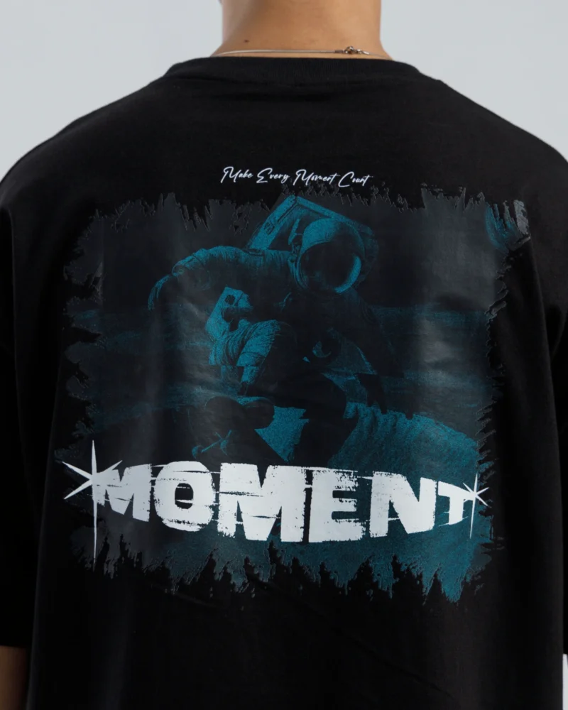 MOMENT Oversized Graphic Tee – Black - Image 4