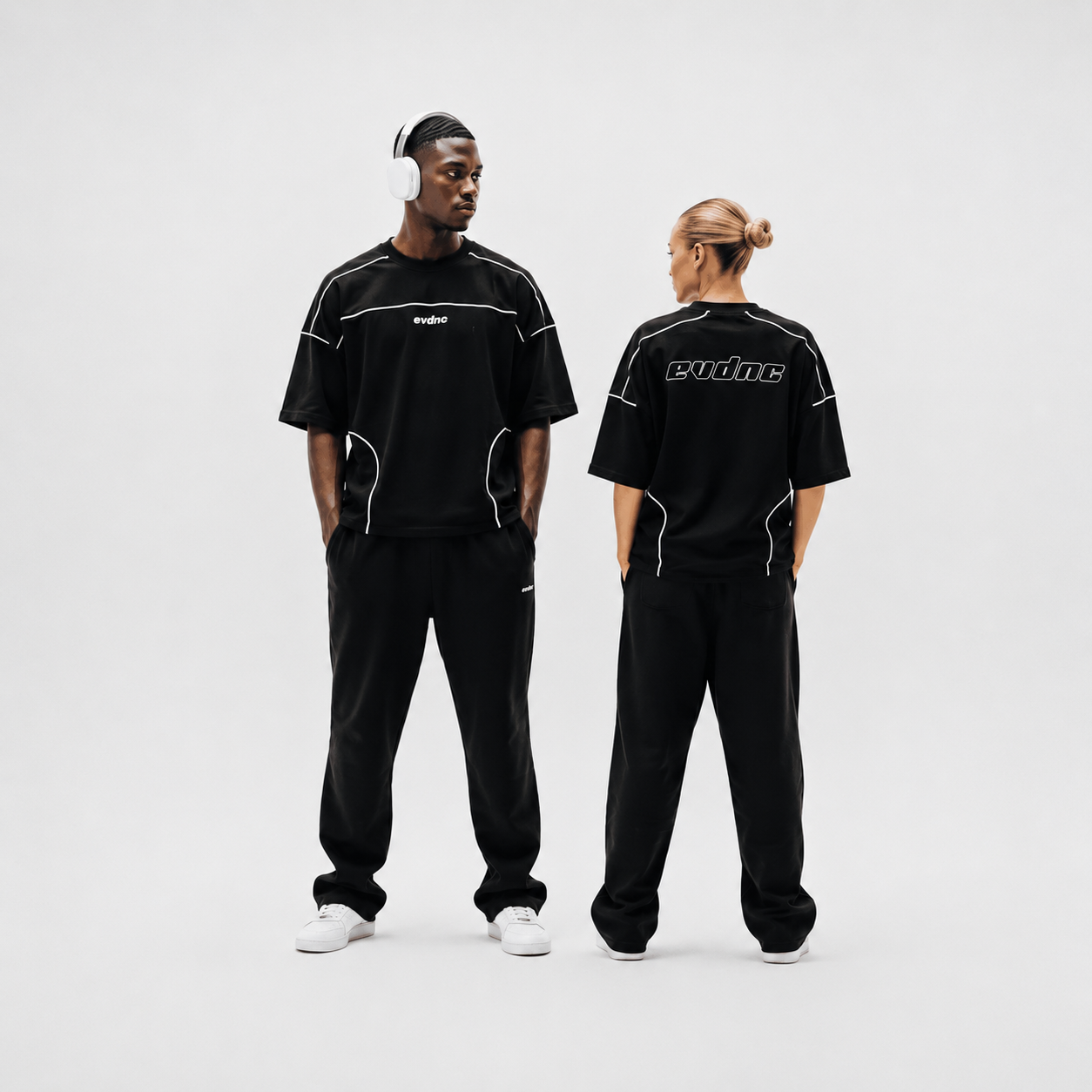 EVDNC Panel Oversized Tee – Black