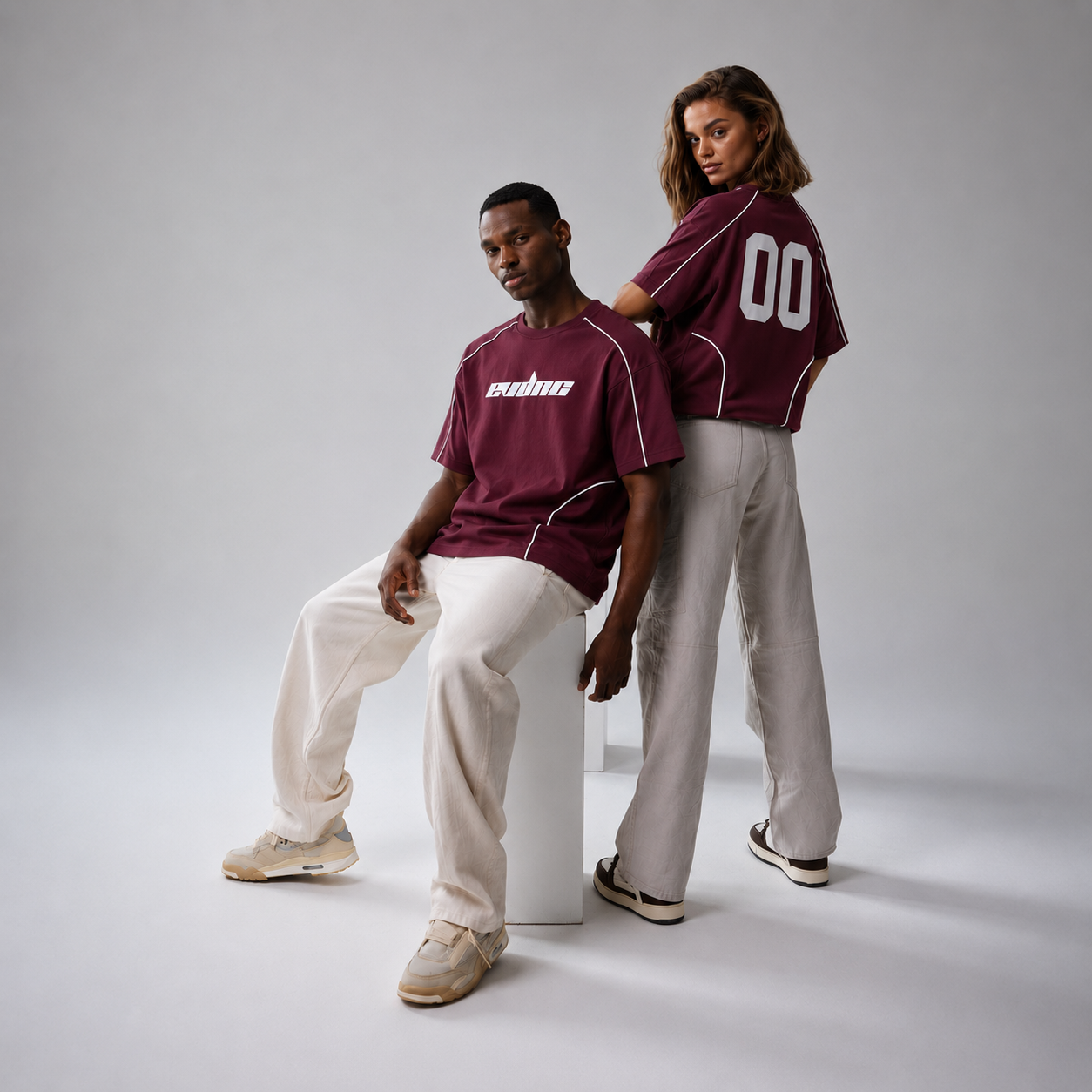 EVDNC Velocity Oversized Tee – Maroon
